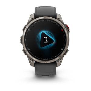 fēnix® 8 Pro – 47 mm, AMOLED, Sapphire, Titan mit Silikonarmband in Graphite/Schwarz – Garmin