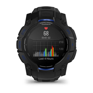 Instinct® 3 – 50 mm, AMOLED, Schwarz mit Schwarz/Bolt Blue Armband – Garmin