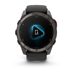 fēnix® 8 Pro – 51 mm, AMOLED, Sapphire, Carbon Grey DLC-Titanium mit Schwarz/Pebble Grey Silikonarmband – Garmin
