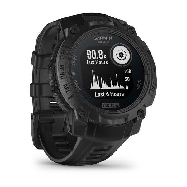 Instinct® 3 – 45 mm, Solar, Tactical Edition, Schwarz mit schwarzem Armband – Garmin