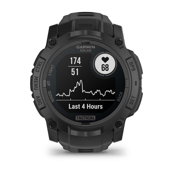 Instinct® 3 – 50 mm, Solar, Tactical Edition, Schwarz mit Schwarzem Armband – Garmin