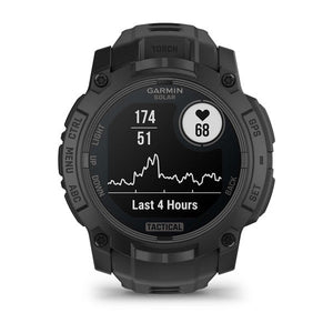 Instinct® 3 – 50 mm, Solar, Tactical Edition, Schwarz mit Schwarzem Armband – Garmin