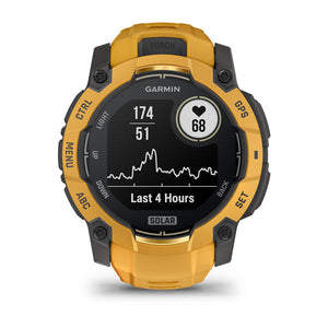 Instinct® 3 – 50 mm, Solar, Sunburst mit Sunburst/Grauem Armband – Garmin