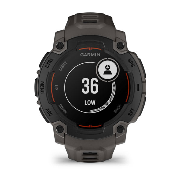 Instinct® E – 45 mm, Schwarz mit Charcoal-Armband – Garmin