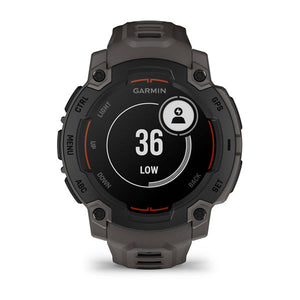 Instinct® E – 45 mm, Schwarz mit Charcoal-Armband – Garmin