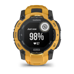 Instinct® 3 – 50 mm, Solar, Sunburst mit Sunburst/Grauem Armband – Garmin