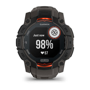 Instinct® 3 – 50 mm, Solar, Schwarz mit Charcoal-Armband – Garmin