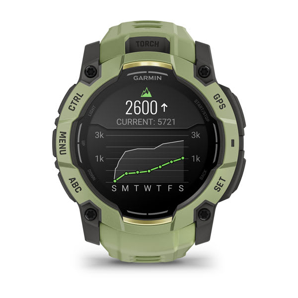 Instinct® 3 – 50 mm, AMOLED, Fern Green mit Fern Green Armband – Garmin