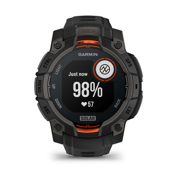 Instinct® 3 – 45 mm, Solar, Schwarz mit schwarzem Armband – Garmin