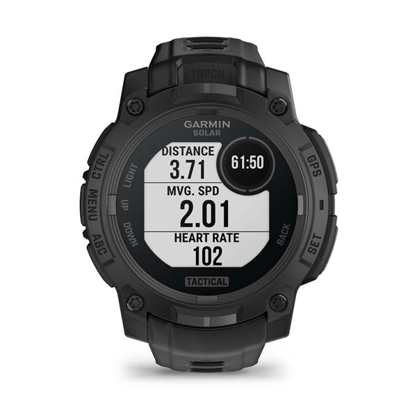 Instinct® 3 – 45 mm, Solar, Tactical Edition, Schwarz mit schwarzem Armband – Garmin