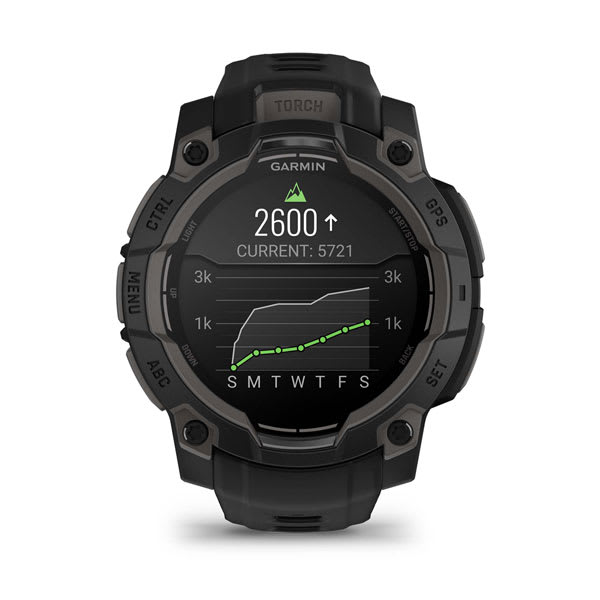 Instinct® 3 – 45 mm, AMOLED, Schwarz mit schwarzem Armband – Garmin