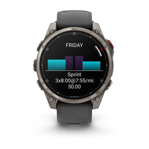 fēnix® 8 Pro – 47 mm, AMOLED, Sapphire, Titan mit Silikonarmband in Graphite/Schwarz – Garmin