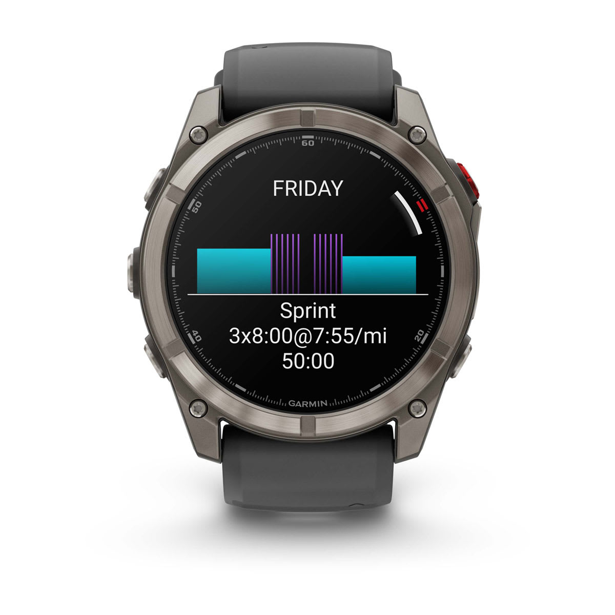 fēnix® 8 Pro – 51 mm, AMOLED, Sapphire, Titan mit Silikonarmband in Graphite/Schwarz – Garmin