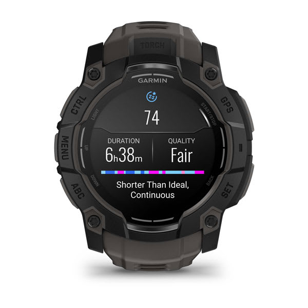 Instinct® 3 – 50 mm, AMOLED, Schwarz Mit Charcoal Riemen – Garmin
