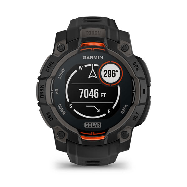 Instinct® 3 – 45 mm, Solar, Schwarz mit schwarzem Armband – Garmin