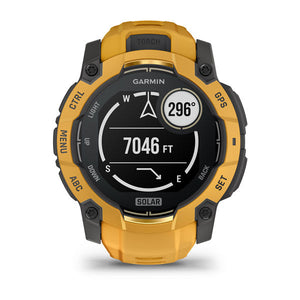 Instinct® 3 – 50 mm, Solar, Sunburst mit Sunburst/Grauem Armband – Garmin