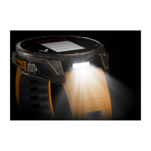 fēnix® 8 – 47 mm, AMOLED, Saphir, Titan mit Spark Orange/Graphite Silikonarmband – Garmin