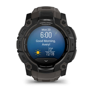 Instinct® 3 – 50 mm, AMOLED, Schwarz Mit Charcoal Riemen – Garmin