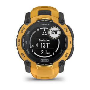 Instinct® 3 – 50 mm, Solar, Sunburst mit Sunburst/Grauem Armband – Garmin