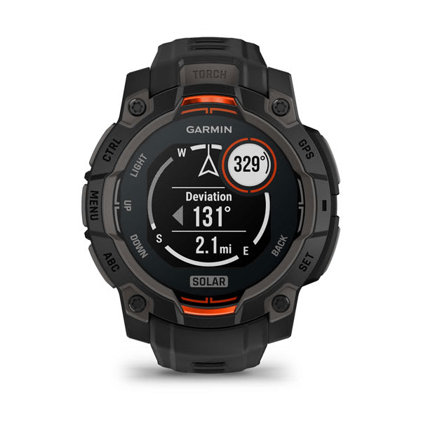 Instinct® 3 – 45 mm, Solar, Schwarz mit schwarzem Armband – Garmin