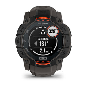 Instinct® 3 – 50 mm, Solar, Schwarz mit Charcoal-Armband – Garmin