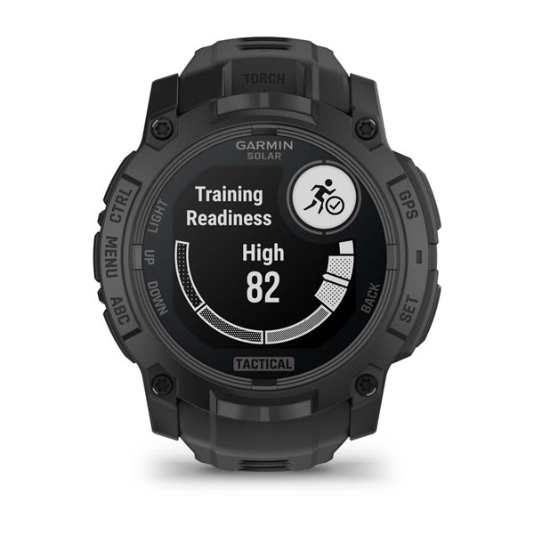 Instinct® 3 – 50 mm, Solar, Tactical Edition, Schwarz mit Schwarzem Armband – Garmin
