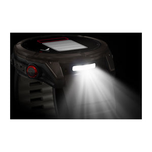 fēnix® 8 Pro – 51 mm, AMOLED, Sapphire, Carbon Grey DLC-Titanium mit Schwarz/Pebble Grey Silikonarmband – Garmin