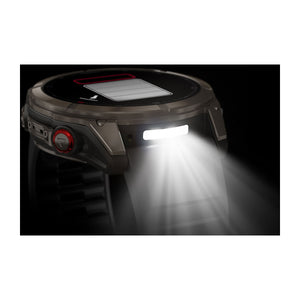 fēnix® 8 Pro – 51 mm, AMOLED, Sapphire, Titan mit Silikonarmband in Graphite/Schwarz – Garmin