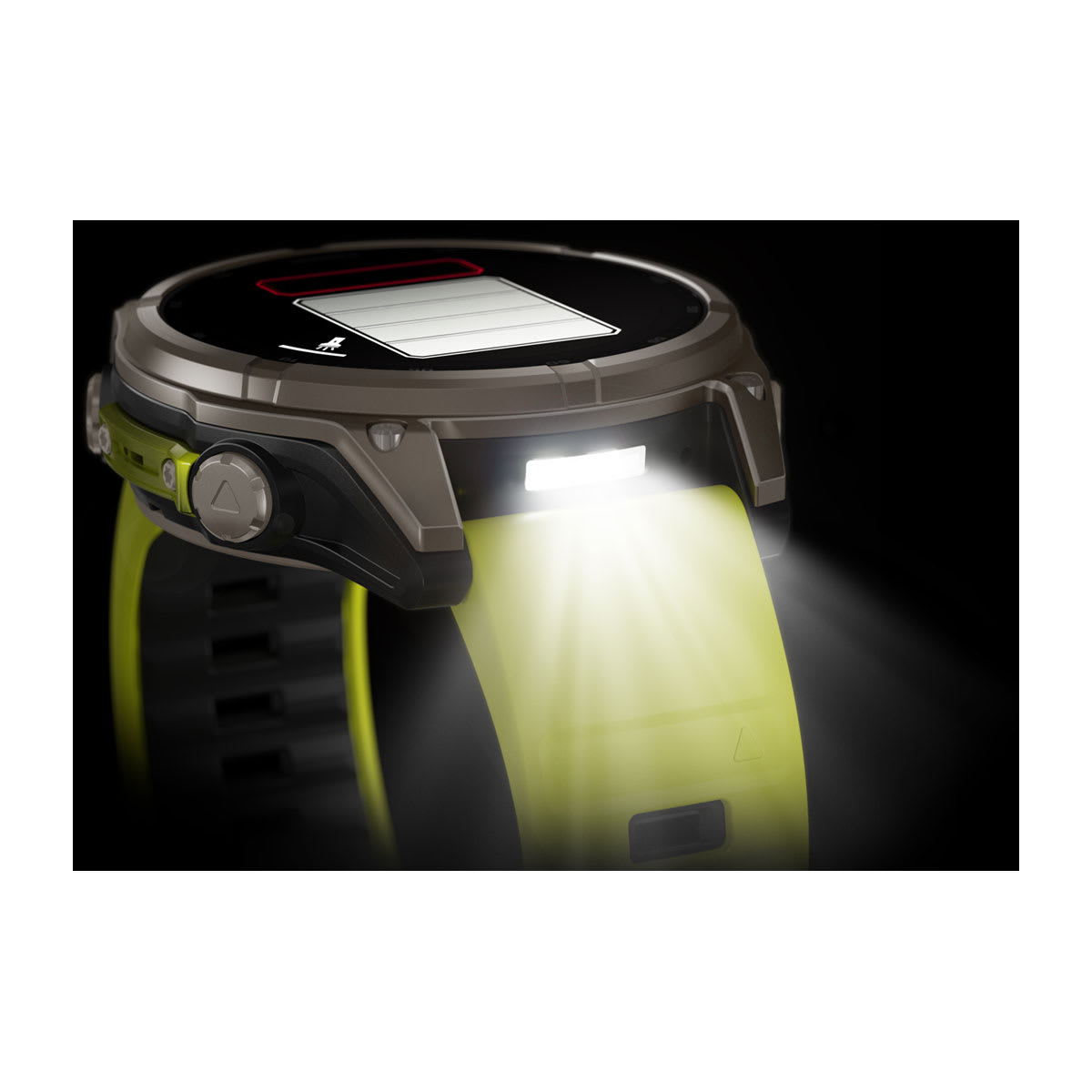 fēnix® 8 – 47 mm, Solar, Sapphire, Titanium mit Amp Yellow/Graphite Silikonarmband – Garmin
