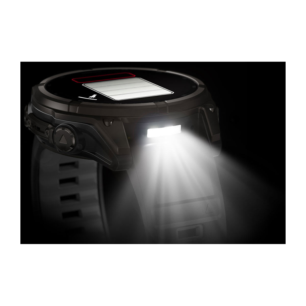 fēnix® 8 – 47 mm, Solar, Sapphire, Carbon Grey DLC-Titan mit Schwarz/Pebble Grey Silikonarmband – Garmin