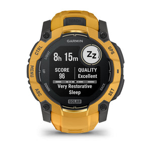 Instinct® 3 – 50 mm, Solar, Sunburst mit Sunburst/Grauem Armband – Garmin