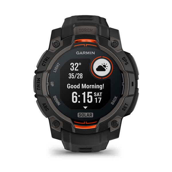 Instinct® 3 – 45 mm, Solar, Schwarz mit schwarzem Armband – Garmin