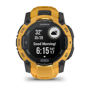 Instinct® 3 – 50 mm, Solar, Sunburst mit Sunburst/Grauem Armband – Garmin