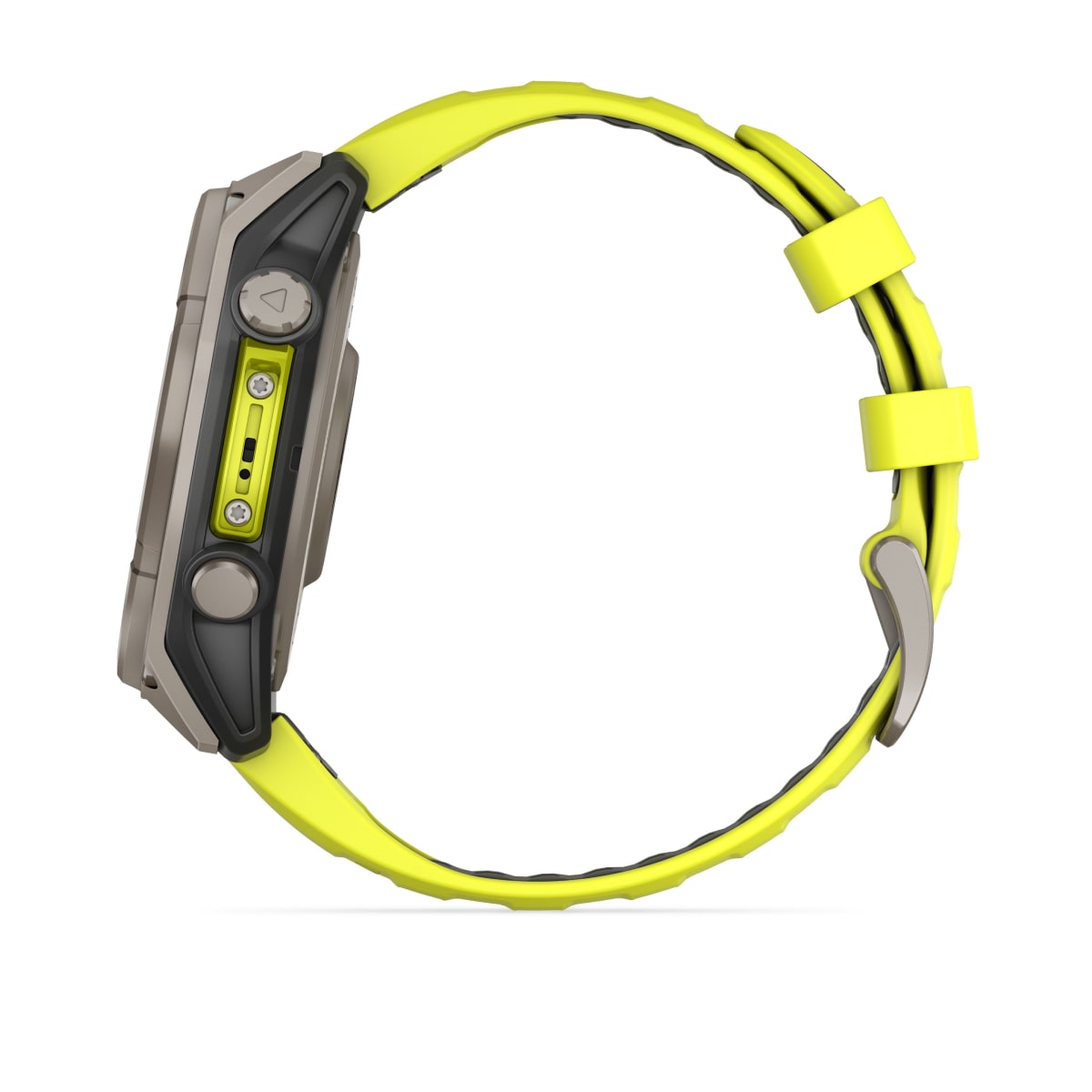 fēnix® 8 – 47 mm, Solar, Sapphire, Titanium mit Amp Yellow/Graphite Silikonarmband – Garmin