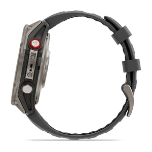 fēnix® 8 Pro – 47 mm, AMOLED, Sapphire, Titan mit Silikonarmband in Graphite/Schwarz – Garmin