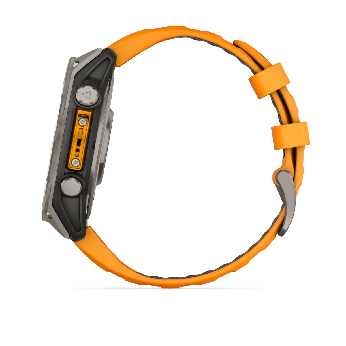 fēnix® 8 – 47 mm, AMOLED, Saphir, Titan mit Spark Orange/Graphite Silikonarmband – Garmin
