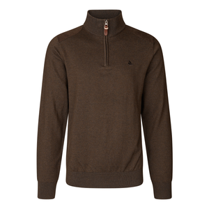 Pinetræ Halv Lynlås Sweater - Dark Brown