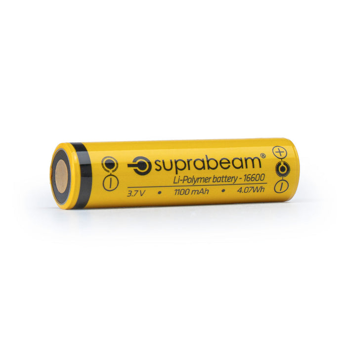 Wiederaufladbarer Akku
 Li-Po 16600, 1'100 mAh - Suprabeam