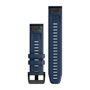 QuickFit® 22 Uhrenarmbänder, Captain Blue, Schwarze Edelstahl-Hardware – Garmin