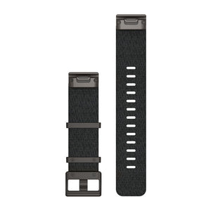 QuickFit® 22 Uhrenarmbänder, Jacquardgewebtes Nylonarmband – Schwarz Meliert – Garmin