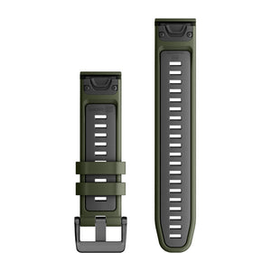 Quickfit 22 mm Uhrenarmbänder, Moss/Graphite Silikon – Garmin