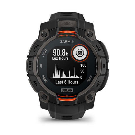 Instinct® 3 – 45 mm, Solar, Schwarz mit schwarzem Armband – Garmin