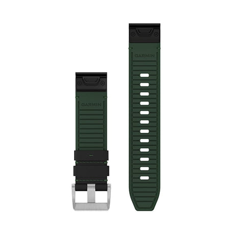 QuickFit® 22 Uhrenarmbänder, Leder/FKM-Hybridarmband, Schwarz/Grün – Garmin