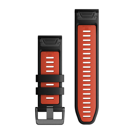 QuickFit® 26 Uhrenarmbänder, Black/Flame Red Silikon – Garmin