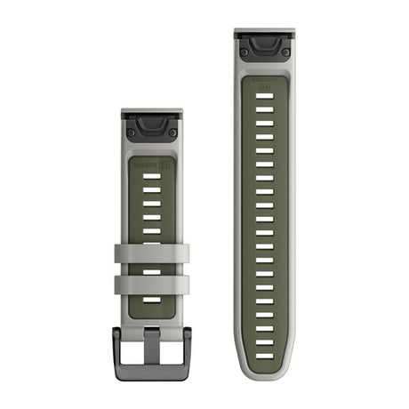 Quickfit 22 mm Uhrenarmbänder, Fog Gray/Moss Silikon – Garmin