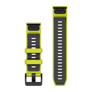 QuickFit® 22 Armbänder, Amp Yellow/Graphite Silikon – Garmin
