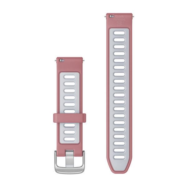 Quick Release-Armbänder (18 mm), Pink/Whitestone, Silberne Hardware – Garmin