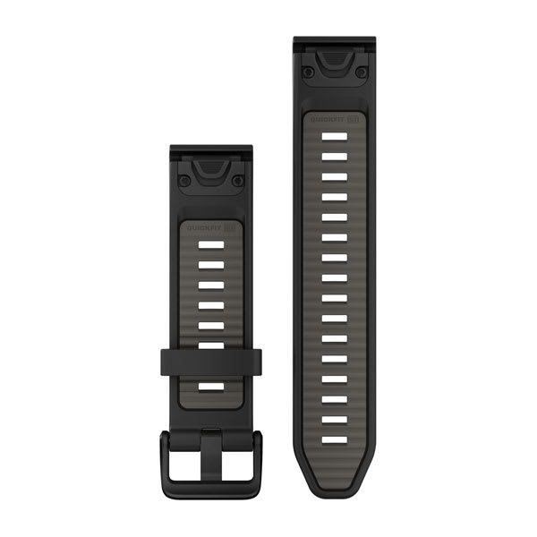 QuickFit® 20 Armbänder, Schwarz/Pebble Grey Silikon – Garmin