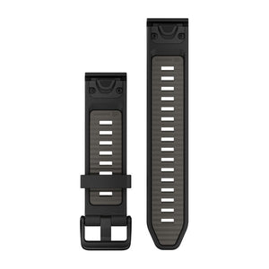 QuickFit® 20 Armbänder, Schwarz/Pebble Grey Silikon – Garmin