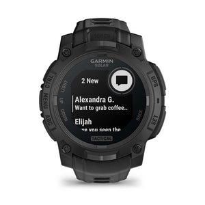 Instinct® 3 – 45 mm, Solar, Tactical Edition, Schwarz mit schwarzem Armband – Garmin